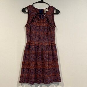 Red and Purple Boho Patterned Dress - Mimi Chica - Size Small